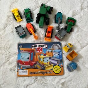 Busy Builders Book Toy Set Construction Trucks Kids Vehicles Bundle Learning
